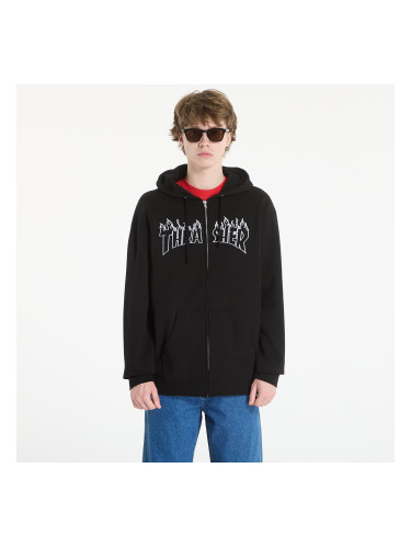 Суитшърт Thrasher Flame Embroidered Zip Hoodie Black L