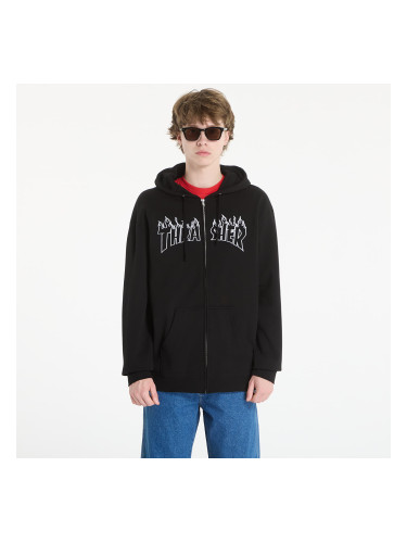 Суитшърт Thrasher Flame Embroidered Zip Hoodie Black M