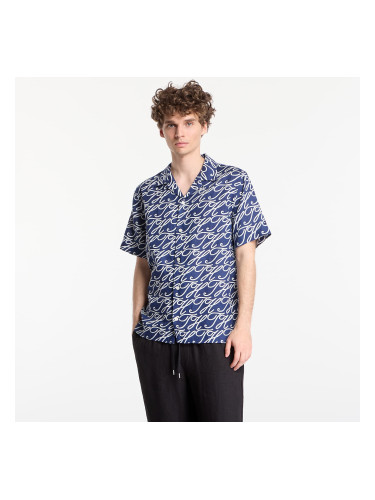 Риза Tommy Hilfiger Regular Fit Pure Linen Short Sleeve Shirt Dark Blue Indigo S