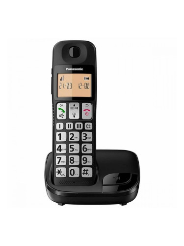 Безжичен телефон Panasonic KX-TGE310SPB Черен Кехлибар