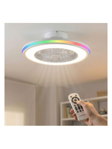 Таванен вентилатор с RGB LED осветление, скрити перки и дистанционно управление Nexory InnovaGoods