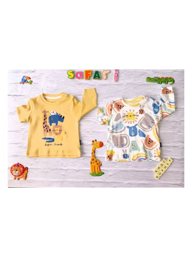 Комплект от две бебешки блузи Safari Friends Yellow