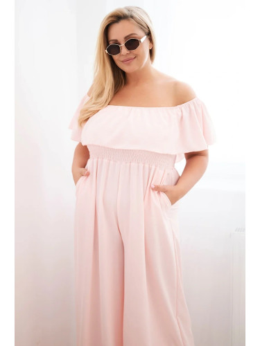 Гащеризон Kesi plus size с волани, розов