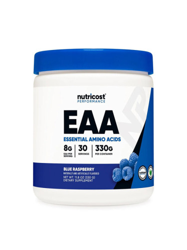 EAA Есенциални аминокиселини 330 g прах, с аромат на синя малина, 30 дози | Nutricost