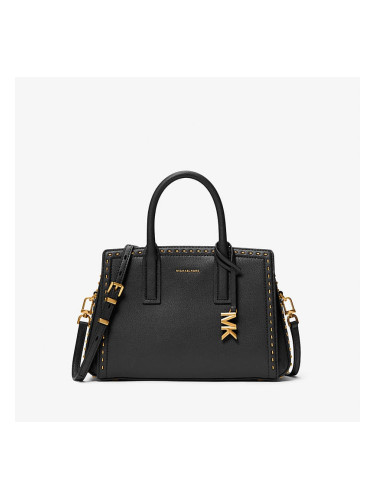 Michael Kors Laila Small Studded Leather Satchel Black Universal