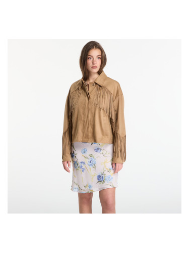 Яке GUESS Ls Ibby Fringe Jacket Wet Sand XS/S