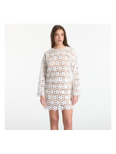 Michael Kors Mirror-Embellished Floral Crochet Top White L