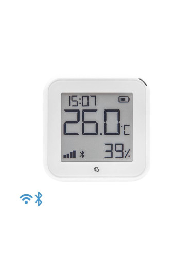 Датчик за влага и температура, 4xAA, 0~100%RH, 0~40°C, бял, Shelly H&T Gen3