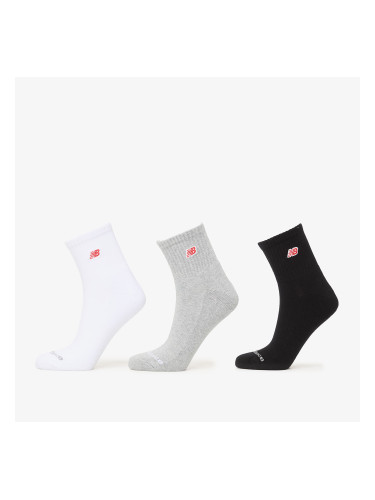 New Balance Red Patch Logo Ankle 3-Pack White L