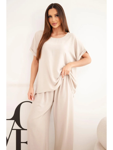 Дамски комплект Kesi Plus Size, бежов