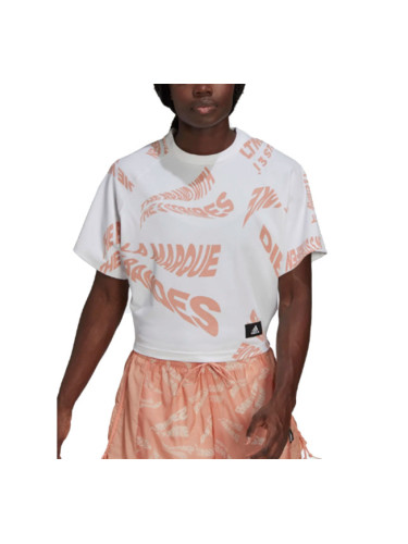 ADIDAS Allover Print 3-Stripes Tee White