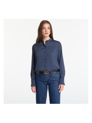 Риза Michael Kors Polka Dot Print Satin Shirt Midnight Blue L