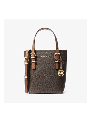 Michael Kors Quinn Extra-Small Signature Logo And Leather Convertible Tote Bag Brown/ Acorn Universal