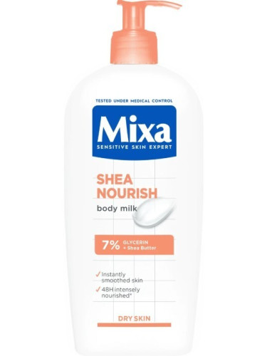 Mixa Shea Nourish интензивно подхранващо мляко за тяло за суха и много суха кожа