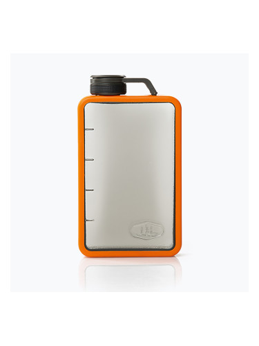 GSI Outdoors Boulder Flask сребро и оранжево 79347 туристическа бутилка за спиртни напитки