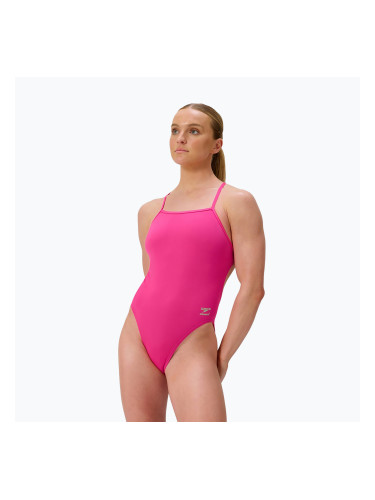 Дамски цял бански костюм Speedo FL Solid V-Back flare pink