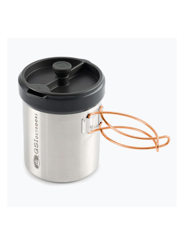 Туристическа кафеварка GSI Outdoors Glacier Personal Javapress 711 ml stainless