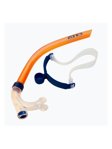 Преден шнорхел за плуване ZONE3 Front Facing Snorkel orange/blue