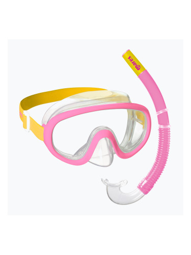 Детски комплект за шнорхелинг Mares Combo Jelly pink/yellow/clear