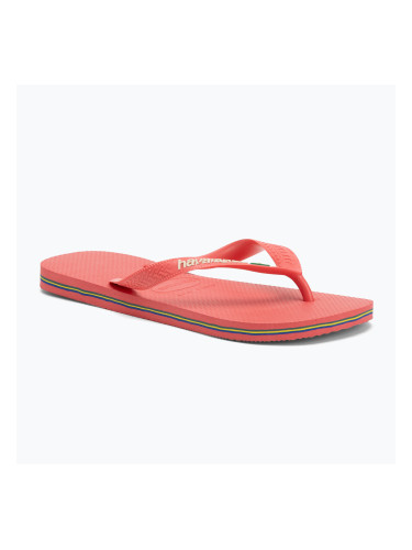 Havaianas Brasil Лого тропически коралови джапанки