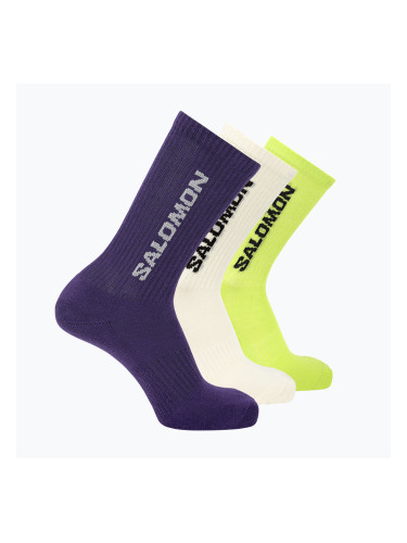 Чорапи Salomon Everyday Crew 3 pairs vanilla ice/acid lime/deep blue