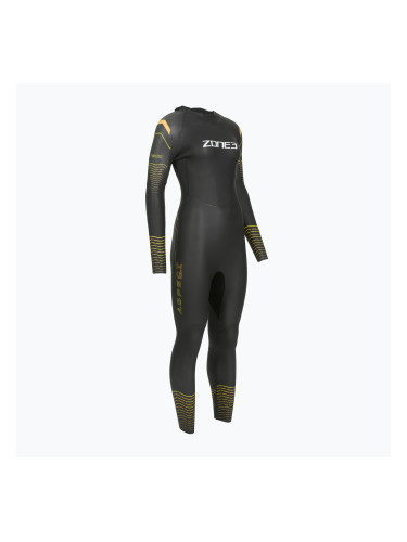 Дамски неопренов костюм за триатлон Zone3 Thermal Aspect Breaststroke 2,5 mm black/orange/yellow