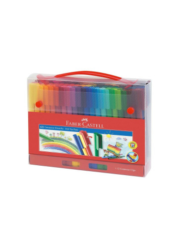 Faber-Castell Флумастери Connector, 60 цвята