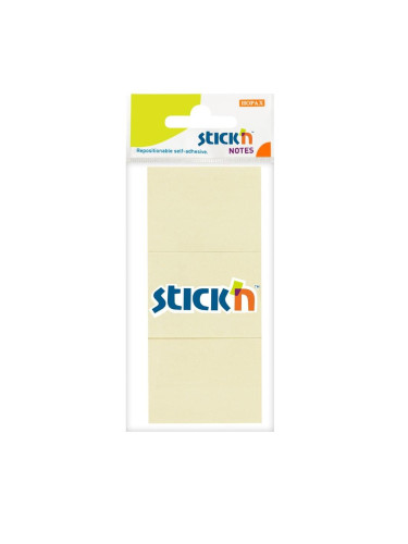 Stick'n Самозалепващи се листчета, 38 x 51 mm, пастелни, жъл