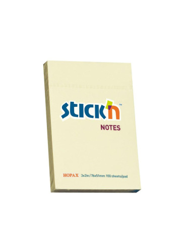 Stick'n Самозалепващи се листчета, 76 x 51 mm, пастелни, жъл