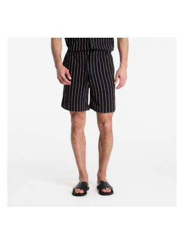 Къси панталони Urban Classics Striped Crinkle Resort Shorts Black/ Off White L