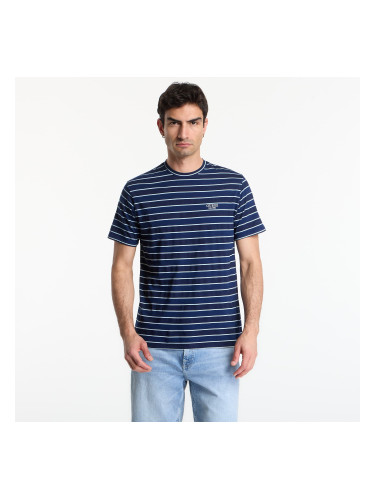 Тениска GUESS Cn Ss Indigo Stripes Embro Tee Dark Indigo White St S