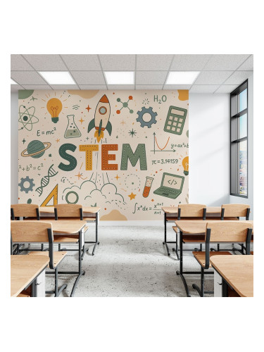 Детски фототапет STEM наука математика и технологии