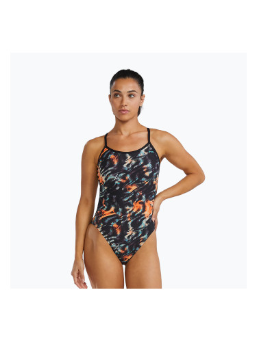 Дамски цял костюм за плуване TYR Durafast Elite Validus Crosscutfit orange/aqua/black