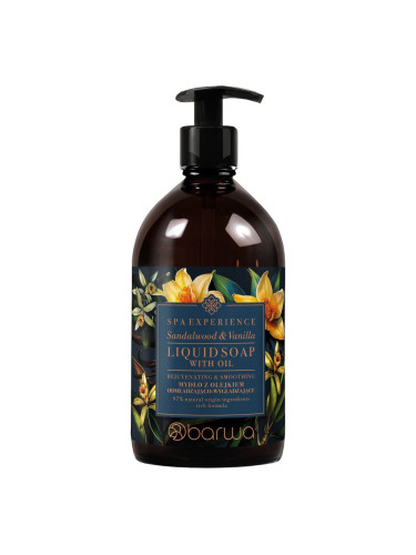 Изглаждащ и анти-ейдж течен сапун с натурални масла BARWA SPA Experience Liquid soap SANDALWOOD & VANILLA