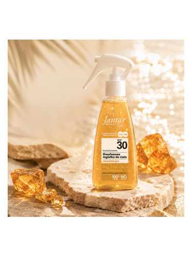 Кехлибарен двуфазен спрей за лице и тяло с SPF30 Farmona JANTAR SUN Amber Luminous Dual-phase Body Mist SPF30