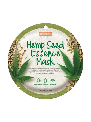Маска за лице с есенция от конопено семе Purederm Hemp Seed Essence Mask