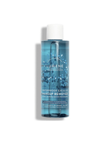 Двуфазен дегримьор за водоустойчив грим Lumene Cleansing Waterproof Eye & Lip Makeup Remover