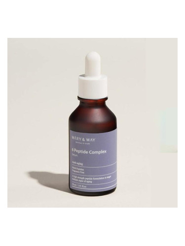Серум за лице с комплекс от 6 вида пептиди MARY&MAY 6 Peptide Complex Serum