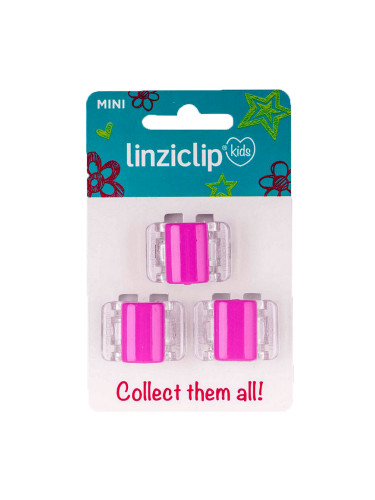 Щипка за коса детска малка пинк Linziclip kids MINI
