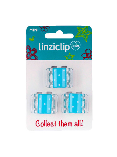 Щипка за коса Тюркоаз Ретро точки Linziclip MINI