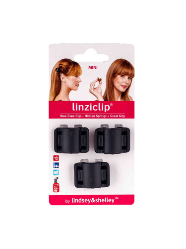 Щипка за коса малка черно кадифе Linziclip MINI