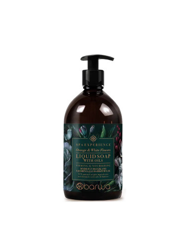 Стягащ и подхранващ течен сапун с натурални масла BARWA SPA Experience Liquid soap ORANGE & WHITE FLOWERS