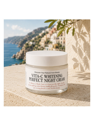 Коригиращ пигментни петна нощен крем с Ниацинамид и Витамин C Chamos Vita-C Whitening Perfect Night Cream