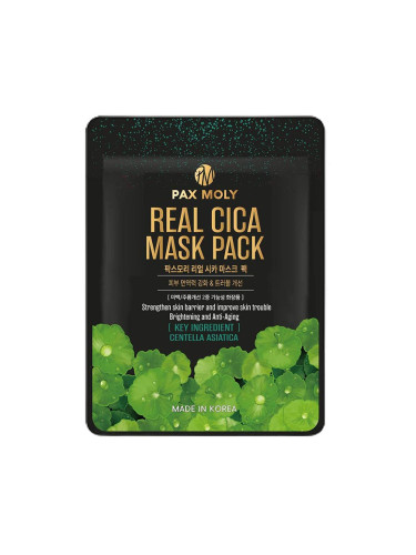 Шийт маска за лице с азиатска центела PAX MOLY Real Cica Mask Pack
