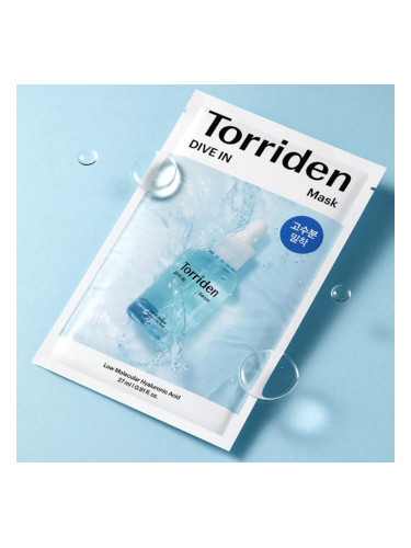 Маска за лице с ниско молекулна хиалуронова киселина Torriden DIVE-IN Low molecule Hyaluronic acid Mask Pack