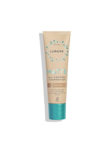 Дълготраен матиращ фон дьо тен с минерален филтър SPF 20 Lumene Matte Oil Control Foundation