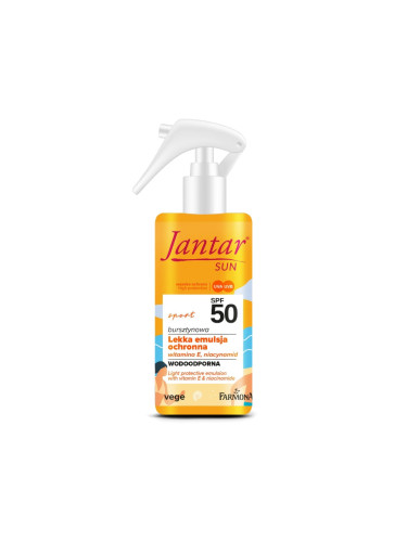 Водоустойчива слънцезащитна емулсия с Ниацинамид с висока защита SPF 50 Farmona Jantar SUN Sport
