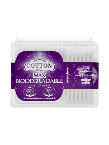 Биоразградими хартиени клечки за уши Cotton Line MAX