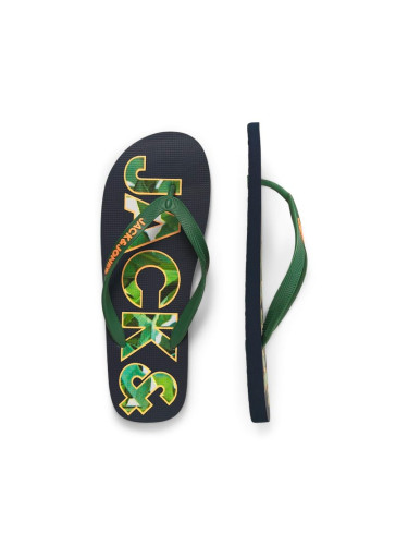 JFWLOGO PALM PRINT FLIP FLOP Navy Blazer