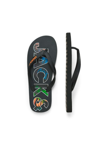 JFWLOGO PALM PRINT FLIP FLOP Navy Black
